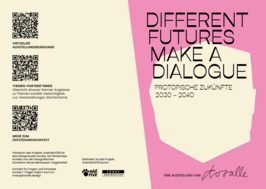 Flyer mit Titel Different Futures Make A Dialogue